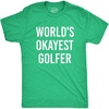 Cool Dad Shirts Funny Father’s Day Sarcastic Tees for Rad Fathers | Funny T Shirts, Dad Joke Apparel for Men, Cool Sarcastic Short Sleeve, Soft Cotton Blend, Novelty Tees for Guys(Heather Green – Okayest Golfer)