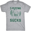 Mens 3 Putting Sucks T Shirt Funny Golf Tee Golfing Putt Joke Cool Graphic Tee Humor(Light Heather Grey)
