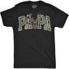 Mens Funny T Shirts Papa Text Pattern Sarcastic Fathers Day Tee for Men(Heather Black – Papa Buck Camo)