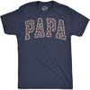 Mens Funny T Shirts Papa Text Pattern Sarcastic Fathers Day Tee for Men(Heather Navy – Papa Football Pattern)