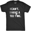 Mens I Can’t I Have A Tee Time T Shirt Funny Golf Father’s Day Sports Graphic Tee(Heather Black)