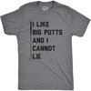 Mens I Like Big Putts and I Cannot Lie T Shirt Funny Golf Sports Graphic Novelty Tee(Dark Heather Grey)
