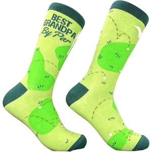 Crazy Dog T-Shirts Funny Golf Socks for Men – Best Grandpa By Par Graphic Crew Socks – Soft Cotton Blend Novelty Footwear for Golf Lovers Grandpa Casual Wear