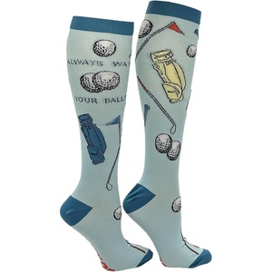 Funny Compression Socks for Dad Hilarious Fathers Day High Socks for Men | Dad Joke , Cool Golf, Sarcastic, Stretchy and Soft(Wash Your Balls)