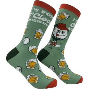 Funny Golf Socks for Men Vintage Sports Crews for Guys with Hilarious Jokes | Funny Graphic Socks, Dad Joke Sock, Cool Golf Sock, Stretchy and Soft, Novelty Socks(Fore O Clock)