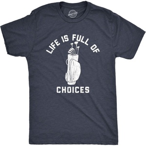 Funny Mens Golfing T Shirts Graphic Golf tees for Dads | Best Dad By Par, Wash your Balls, Ride or Die, How I Roll,, Funny T Shirts, Dad Joke Apparel for Men, Cool Golf Short Sleeve,(Heather Navy – Choices)