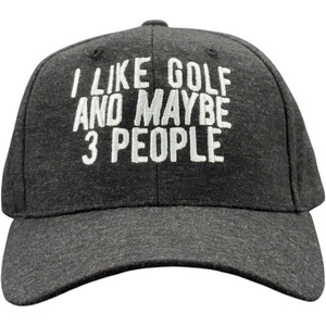 I Like Golf and Maybe 3 People Hat Funny Sarcastic Golfing Baseball Cap Funny Hats Introvert Cool Golf Novelty Caps for Men Black – Standard