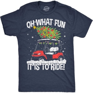 Mens Funny T Shirts Oh What Fun It is to Ride Sarcastic Golf Cart Graphic Novelty Tee for Men
