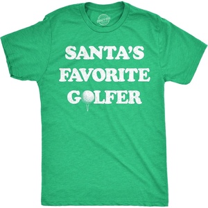 Mens Funny T Shirts Santas Favorite Golfer Sarcastic Golfing Graphic Novelty Christmas Tee for Men