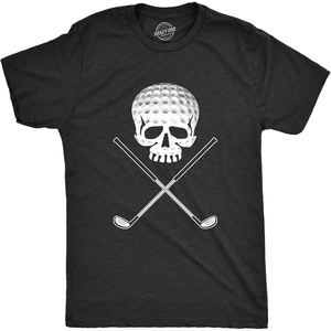 Mens Golf Jolly Roger Funny T Shirts Sport Cool Vintage Retro Tees Hilarious T Shirt(Black)