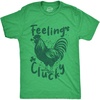 Mens Feeling Clucky Funny T Shirt St Patricks Day Sarcastic Tee for Guys(Heather Green – Clucky)