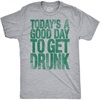 Mens Good Day to Get Drunk Funny Saint Patricks Day St T Shirt | Funny T Shirts, Saint Patrick’s Day Apparel for Men, Cool Beer Short Sleeve, Drinking, Soft Cotton Blend, Novelty Tees for(Light Heather Grey – Good Day)