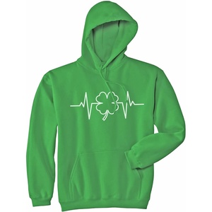Saint Patricks Heart Beat Hoodie Funny St Paddys Day Parade Green Shenanigans Graphic Sweatshirt(Green)