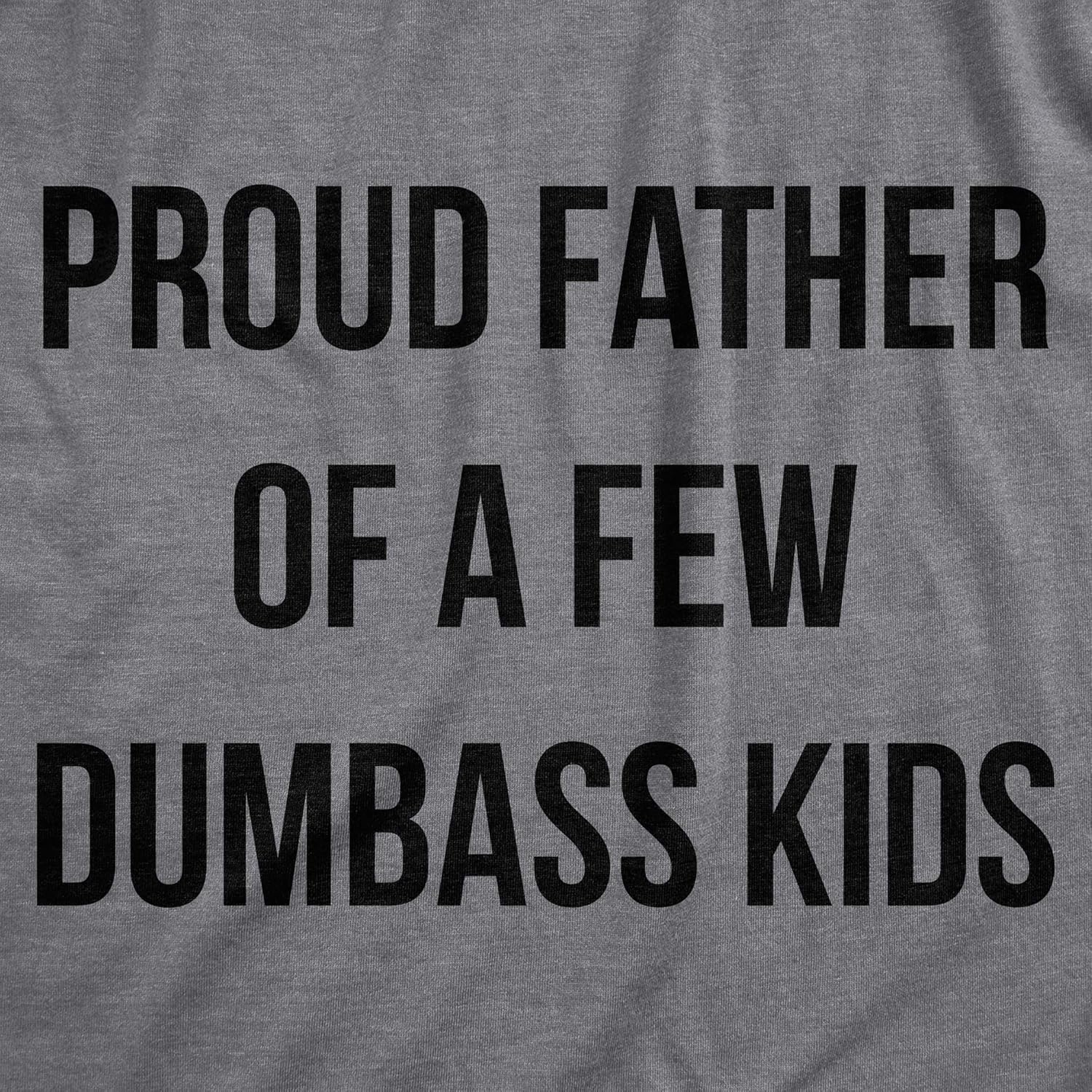 image:imageMens Proud Father of A Few Dumbass Kids T Shirt Funny Parent Tee Funny T Shirts Dad Joke Apparel for Men Cool Short Sleeve Soft Cotton Blend Novelty Tees for GuysDark Heather Grey