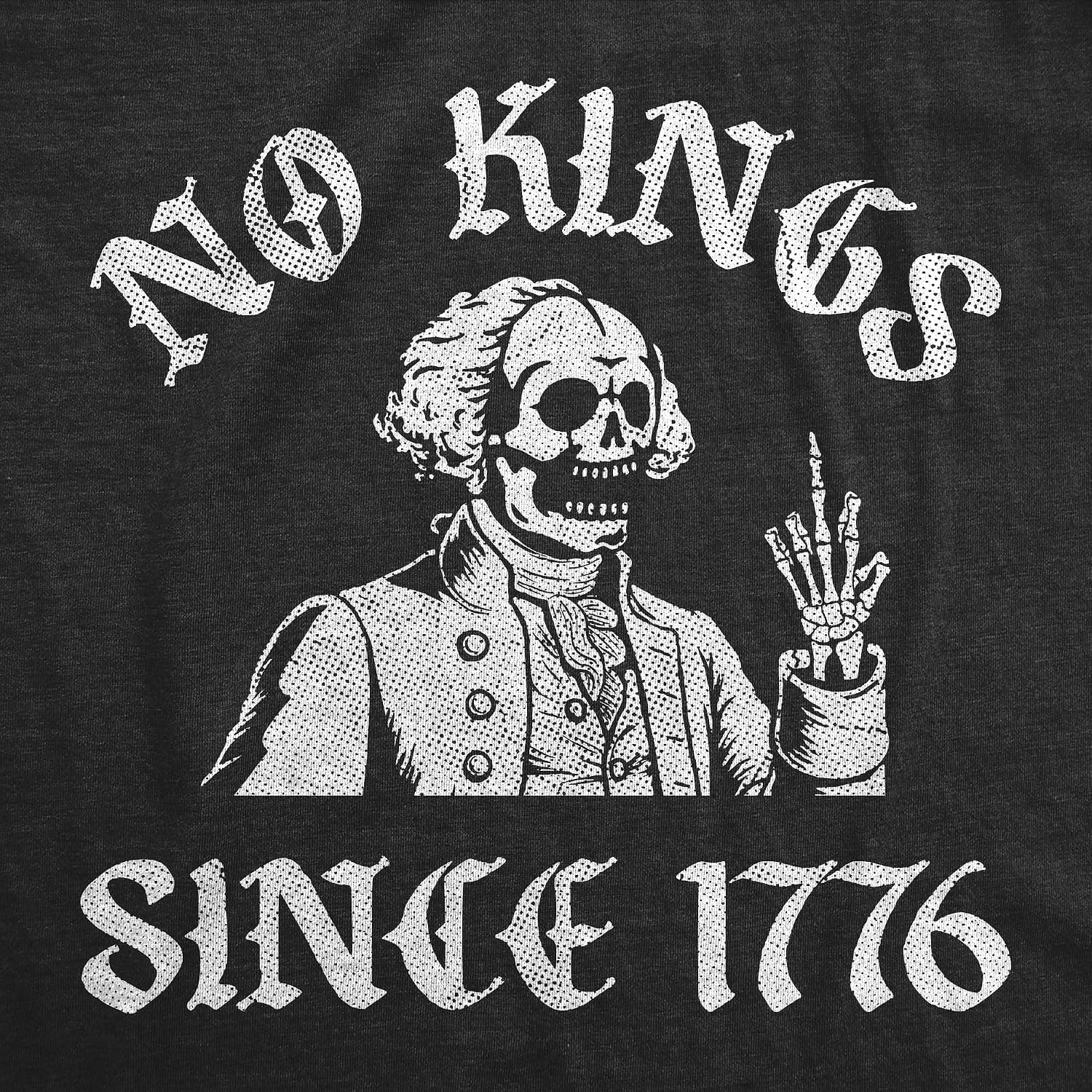 image:imageMens Funny No Kings Since 1776 Fourth of July Tee Funny T Shirts Patriotic Apparel for Men Cool Political Short Sleeve Soft Cotton Blend Novelty Tees for Guys