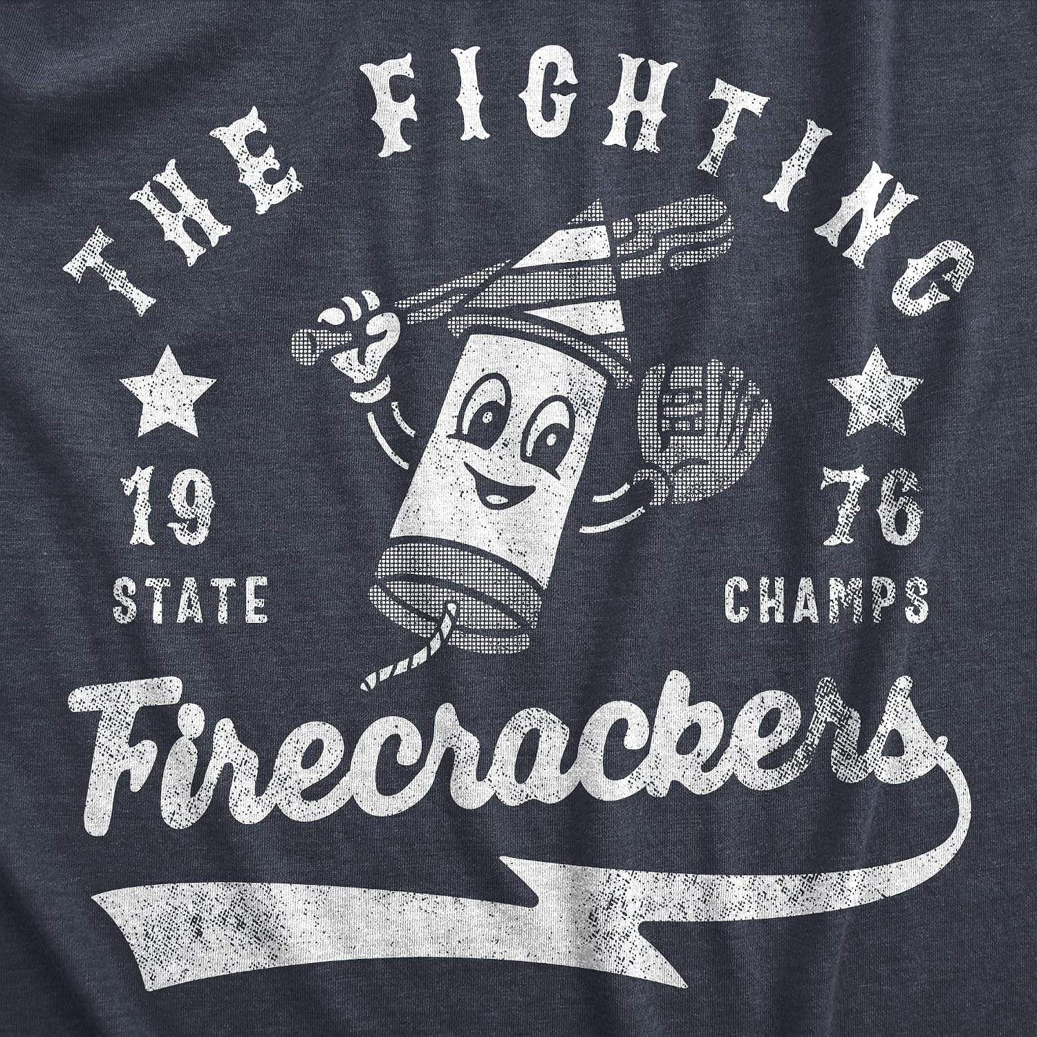 image:imageMens The Fighting Firecrackers T Shirt Funny Fourth of July Party Baseball Team Tee for GuysHeather Navy Firecrackers