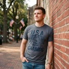 Mens USA Two Time World War Champs Fourth of July Tee | Funny T Shirts, Patriotic Apparel for Men, Cool Sarcastic Short Sleeve, Soft Cotton Blend, Novelty Tees for Guys