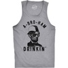 Mens Fitness Tank A-Bro-Ham Drinkin Funny Abe Lincoln Tanktop for Guys | Funny Workout Shirt, Patriotic Tank Top for Men, Cool Fitness Sleeveless Tee, Fitted Tank, Novelty Tank Tops for Guys(Dark Heather Grey)