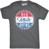 Mens Red White and Brews Funny T Shirts Vintage USA Beer Novelty Graphic T Shirt(Dark Heather Grey)