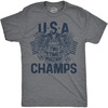 Mens USA Two Time World War Champs Fourth of July Tee | Funny T Shirts, Patriotic Apparel for Men, Cool Sarcastic Short Sleeve, Soft Cotton Blend, Novelty Tees for Guys