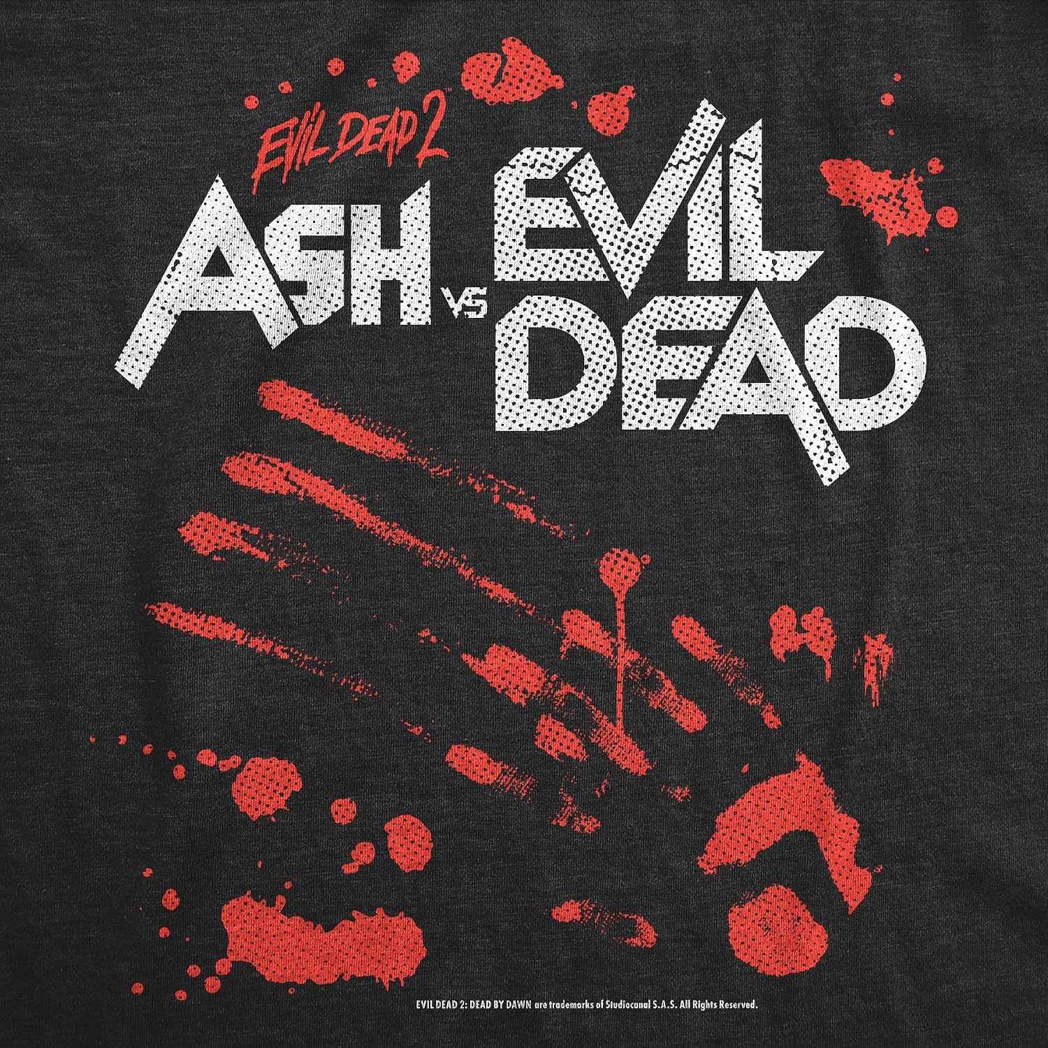 image:imageMens Evil Dead 2 T Shirts Funny Horror Movie Tees for GuysHeather Black Ash Vs Evil Dead