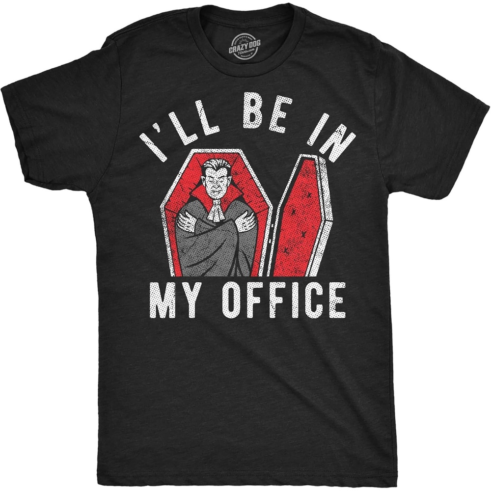 image:imageMens Funny T Shirts Ill Be in My Office Dracula Coffin Tee for Men