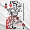 Mens Evil Dead 2 T Shirts Funny Horror Movie Tees for Guys(White – Ash Playing Card)