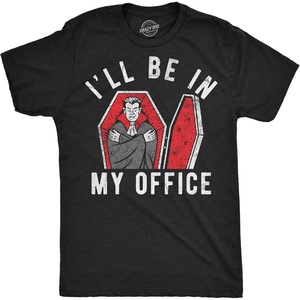 Mens Funny T Shirts Ill Be in My Office Dracula Coffin Tee for Men
