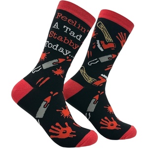 Women’s Feeling A Tad Stabby Today Socks Funny Knife Footwear | Funny Graphic Socks, Halloween Sock, Cool Sock, Stretchy and Soft, Novelty Socks