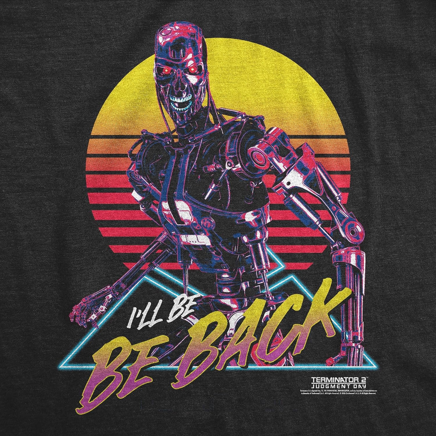 image:imageWomens Terminator 2 Judgement Day Tm T Shirts Retro Movie TeesHeather Black Ill Be Back