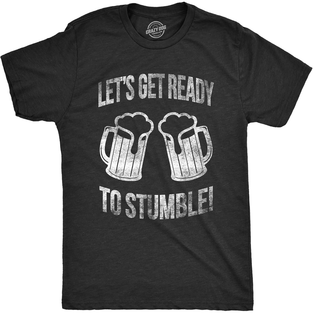 image:imageMens Lets Get Ready to Stumble Shirt Funny Saint Patricks Day Tee Funny T Shirts Saint Patricks Day Apparel for Men Cool Drinking Short Sleeve Soft Cotton Blend Novelty Tees for GuysHeather Black