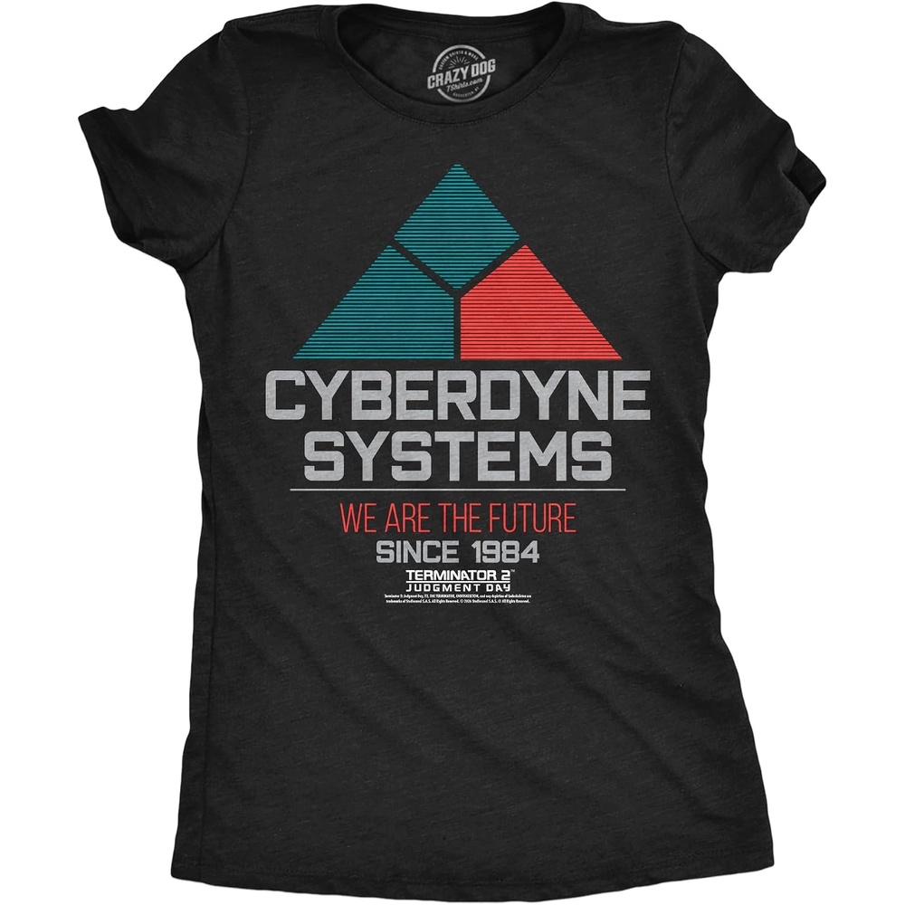 image:imageWomens Terminator 2 Judgement Day Tm T Shirts Retro Movie TeesHeather Black Cyberdyne Systems 1984
