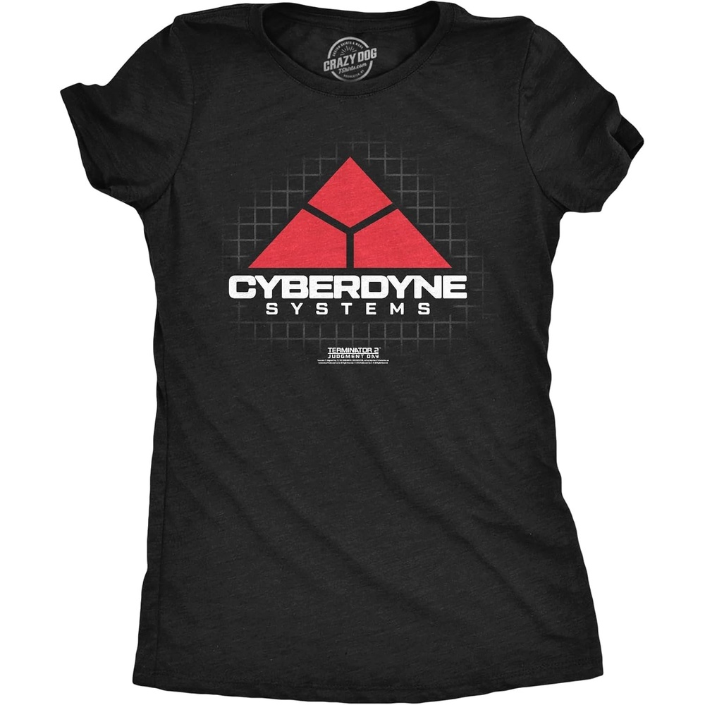 image:imageWomens Terminator 2 Judgement Day Tm T Shirts Retro Movie TeesHeather Black Cyberdyne Systems Logo