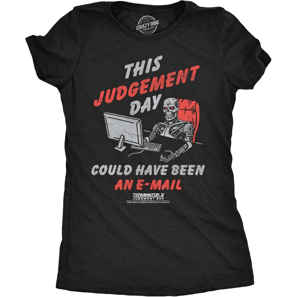 image:imageWomens Terminator 2 Judgement Day Tm T Shirts Retro Movie TeesHeather Black Judgement Day Email