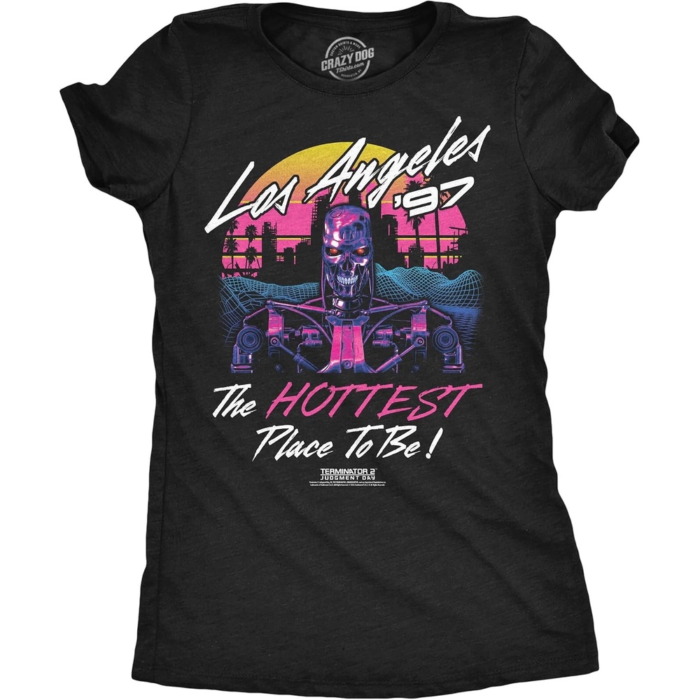 image:imageWomens Terminator 2 Judgement Day Tm T Shirts Retro Movie TeesHeather Black Los Angeles 97
