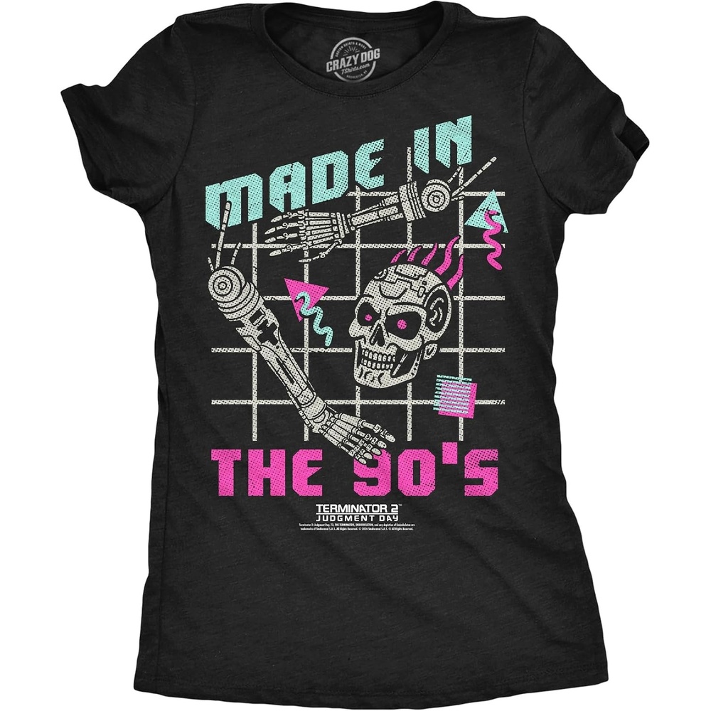 image:imageWomens Terminator 2 Judgement Day Tm T Shirts Retro Movie TeesHeather Black Made in the 90s Terminator