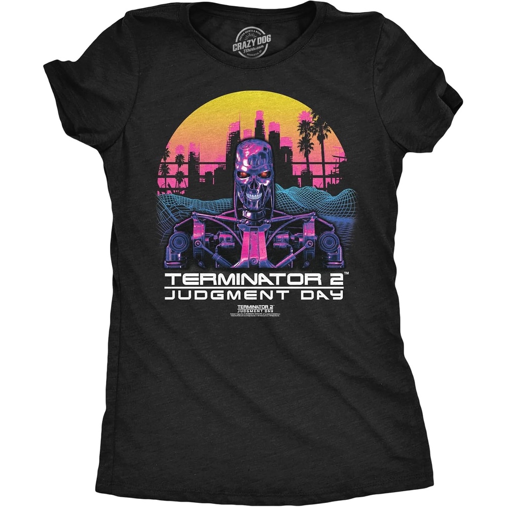 image:imageWomens Terminator 2 Judgement Day Tm T Shirts Retro Movie TeesHeather Black Terminator 2 Judgement Day