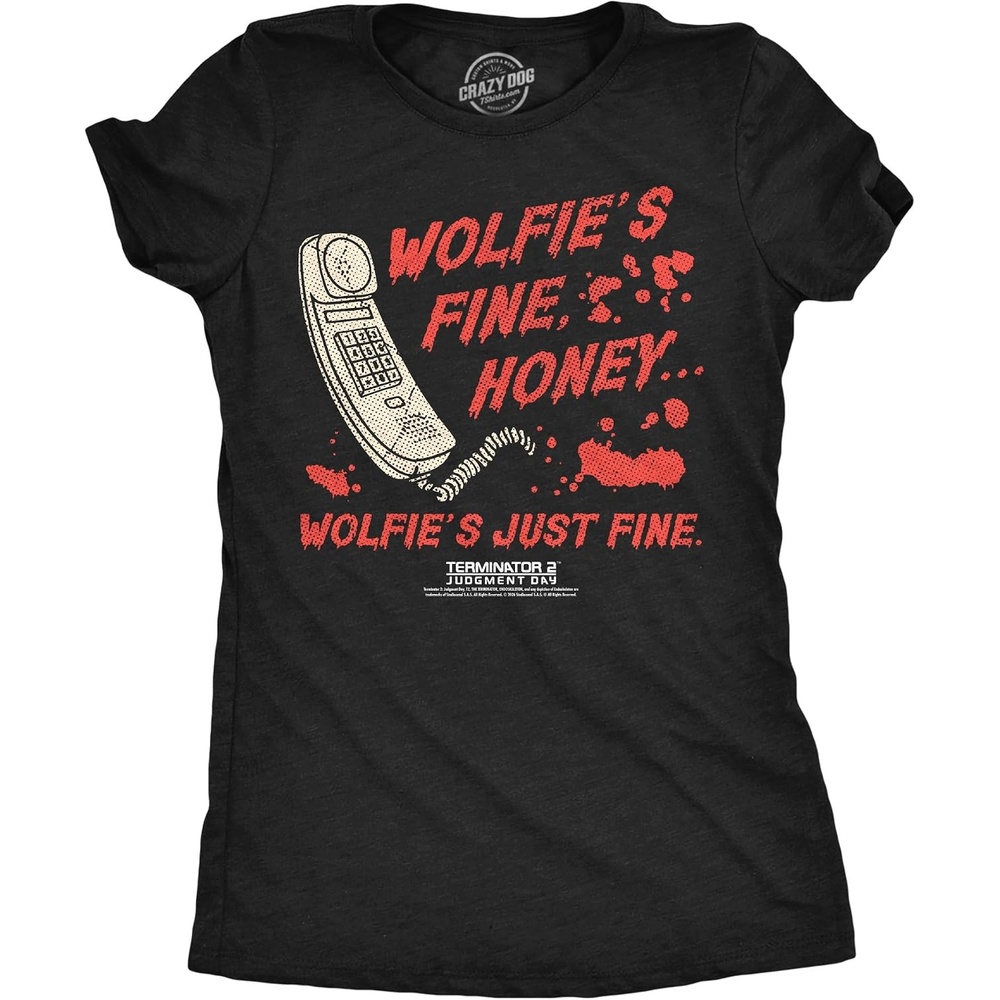 image:imageWomens Terminator 2 Judgement Day Tm T Shirts Retro Movie TeesHeather Black Wolfies Fine Honey