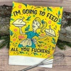 Crazy Dog T-Shirts Always Wash Your Balls Funny Clean Golf Ball Tea Towel | Cute Dish Towel, Absorbent, Funny Kitchen Towels, Dad Joke , Cool Golf, Novelty Kitchen Towels(Feed All You Fuckers)