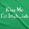 Kiss Me Im Irish ish Funny Saint Patricks Day St Pattys Shamrock Sweatshirt | Funny Sweater, Saint Patrick’s Day Crew Neck, Cool Long Sleeve Crew, Soft Blend, Novelty Sweatshirts for Men(Green)