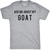 Mens Funny Animal Shirts Crazy Polar Bear Goat Flip Squirrel Hunter and Crow Animal Graphic Tees | Funny T Shirts, Graphic Apparel for Men, Cool Political Short Sleeve, Soft Cotton Blend, Novelty Tees for Guys(Light Heather Grey – Ask About Goat)