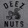 Mens Funny Animal Shirts Crazy Polar Bear Goat Flip Squirrel Hunter and Crow Animal Graphic Tees | Funny T Shirts, Graphic Apparel for Men, Cool Political Short Sleeve, Soft Cotton Blend, Novelty Tees for Guys(Dark Heather Grey – Deez Nuts)