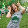 Womens Lets Get Lucked Up T Shirt Funny Lucky Drinking Tee | Funny T Shirts, Saint Patrick’s Day Tops for Women, Cool Drinking Top, Soft Cotton Blend, Women’s Novelty Tees(Light Heather Grey)