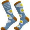 Women’s Look On The Sunny Side Socks Funny Breakfast Eggs Joke Footwear | Funny Graphic Socks, Easter Sock, Cool Food Sock, Sarcastic, Stretchy and Soft, Novelty Socks
