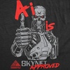 Womens Terminator 2 Judgement Day (Tm) T Shirts Retro Movie Tees(Heather Black – Ai Skynet Approved)