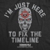Womens Terminator 2 Judgement Day (Tm) T Shirts Retro Movie Tees(Heather Black – Fix Timeline)