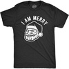 Mens I Am Merry T Shirt Funny Santa Claus Face Graphic Novelty Vintage Tee(Heather Black)