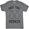 Mens Size Matters Funny Fishing Novelty Sarcastic Tee Guys Gift | Funny T Shirts, Graphic Apparel for Men, Cool Fishing Short Sleeve, Sarcastic, Soft Cotton Blend, Novelty Tees for Guys(Dark Heather Grey – Part Time Hooker)