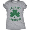 Womens Lets Get Lucked Up T Shirt Funny Lucky Drinking Tee | Funny T Shirts, Saint Patrick’s Day Tops for Women, Cool Drinking Top, Soft Cotton Blend, Women’s Novelty Tees(Light Heather Grey)