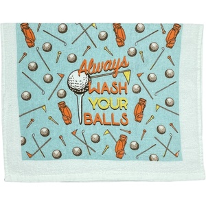 Crazy Dog T-Shirts Always Wash Your Balls Funny Clean Golf Ball Tea Towel | Cute Dish Towel, Absorbent, Funny Kitchen Towels, Dad Joke , Cool Golf, Novelty Kitchen Towels(Wash Your Balls)